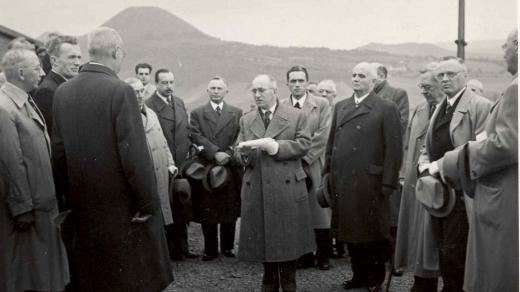 Prezident Beneš během návštěvy v německy mluvícím pohraničí na Rané v roce 1935
