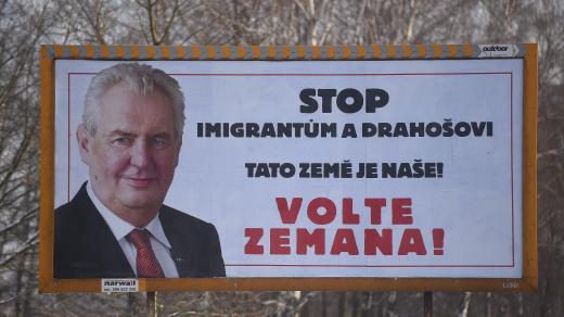 Billboard Miloše Zemana během prezidentské kandidatury v roce 2018
