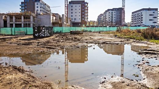 Výstavba bytového komplexu Finep, Kaskády Barrandov, Praha