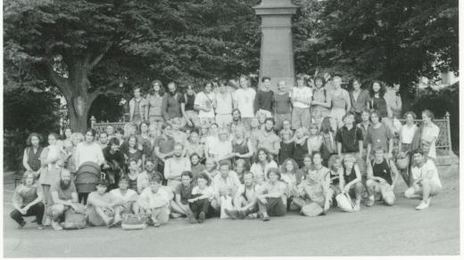 Pochod Havlíčkovy mládeže 29. července 1989 - společné foto v Havlíčkově Borové