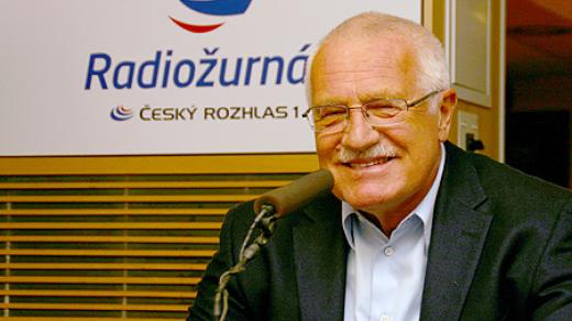 Prezident České republiky Václav Klaus ve studiu Radiožurnálu (nedatováno)