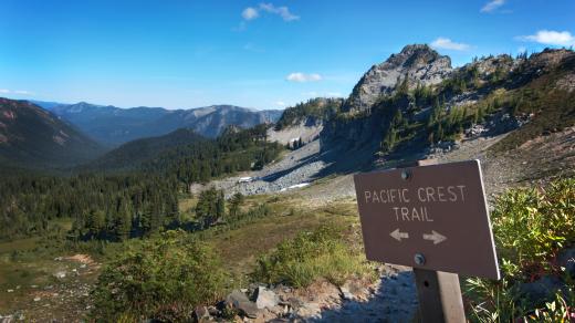 Pacific Crest Trail. Mount Rainier