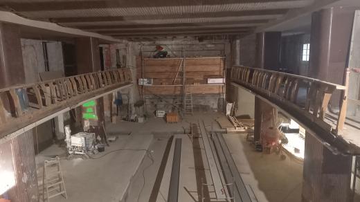 Budova bývalého kina Central v rekonstrukci (leden 2023)