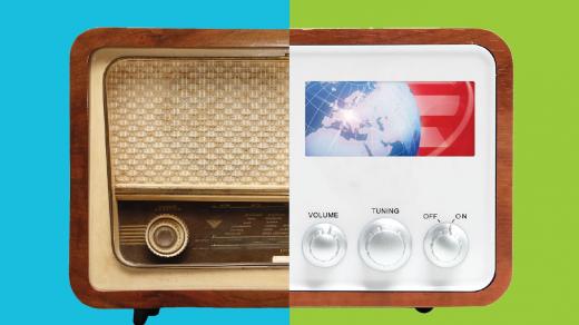 Kampaň ukazuje rozdíl mezi starým a novým rozhlasovým přijímačem s DAB+