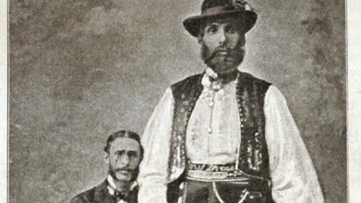 Drásal Josef v pozdějších letech, s hostinským Janochem