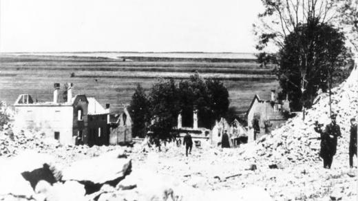 Obec Lidice po zničení nacisty v červnu 1942