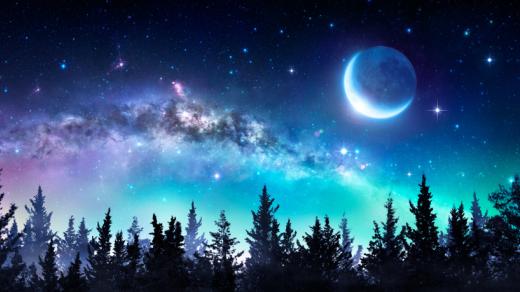 Měsíc a Mléčná dráha