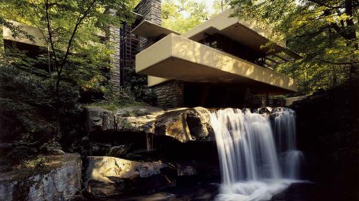 Vila Fallingwater architekta Franka Lloyda Wrighta v Pensylvánii