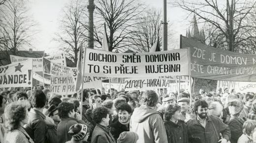 Demonstrace proti přítomnosti sovětských vojáků ve Vysokém Mýtě