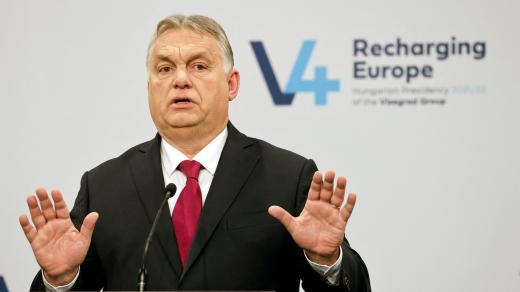 Viktor Orbán po jednání premiérů Visegrádské čtyřky v prosinci 2021