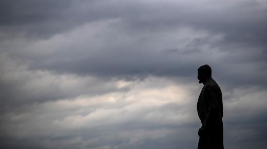 Tomáš Garrique Masaryk na Hradčanském náměstí v Praze