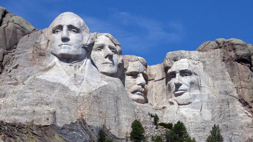 Mount Rushmore s hlavami amerických prezidentů