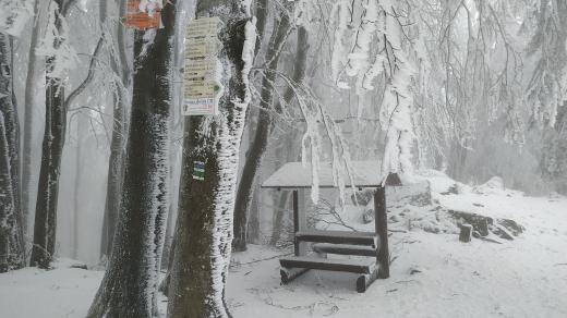 Přístřešek pod vrcholem Bukové hory zde byl ještě před sjezdovkou