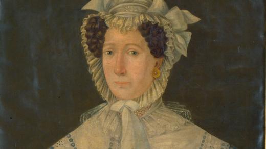 Anna Fingerhutová, matka Vojty Náprstka, na portrétu od neznámého autora