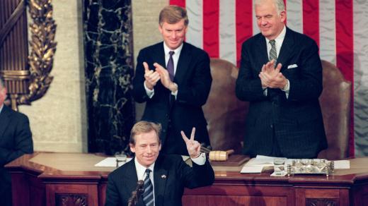Václav Havel v americkém Kongresu 21. února 1990