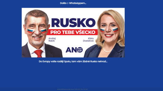 Koalice Spolu (ODS, KDU-ČSL, TOP 09) využila toho, že si ANO nezaregistrovalo doménu s heslem své kampaně pro volby do Evropského parlamentu „Česko, pro tebe všecko“