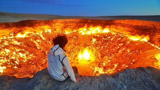 Brána do pekla v turkmenské poušti Karakum