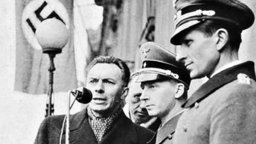 František Kocourek komentuje nacistickou vojenskou přehlídku na Václavském náměstí