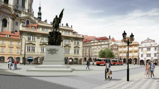 Vizualizace návratu pomníku Radeckého na Malostranské náměstí v Praze