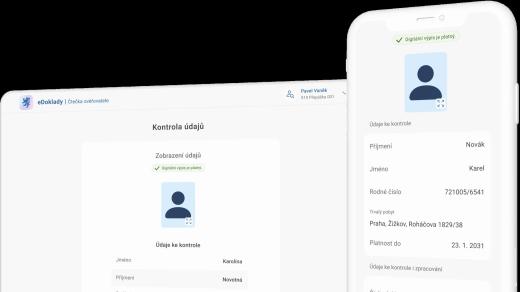 Podoba mobilní aplikace eDoklady