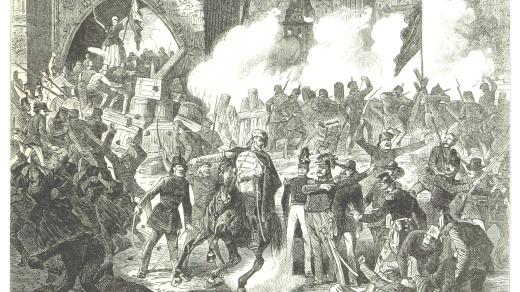Boj na barikádách v Praze v červnu 1848