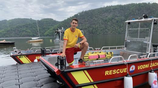 Vodní záchranáři na Slapech