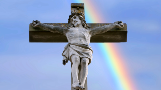 Ježíš duha gay lbgtq+ socha