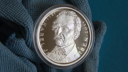 Pamětní mince s portrétem Karla Jaromíra Erbena
