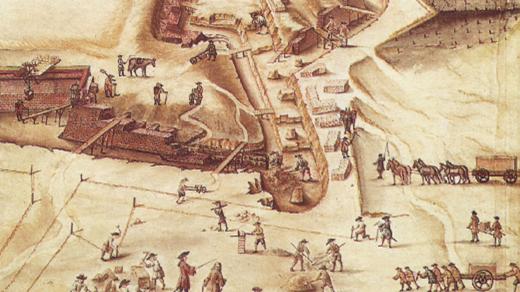 Výstavba pevnosti, reálný pohled z knihy 1790