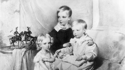 Císař František Josef I. s bratry Maximiliánem a Karlem Ludvíkem