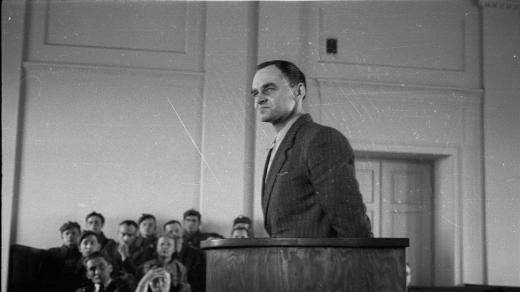 Witold Pilecki před soudem ve Varšavě 3. března 1948