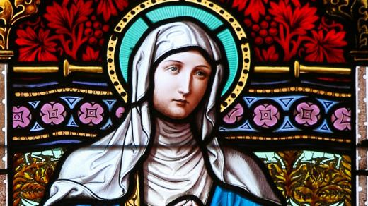 Svatá Ludmila. Kresba na okně v katedrále sv. Víta