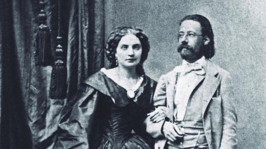 Bedřich Smetana se svojí ženou