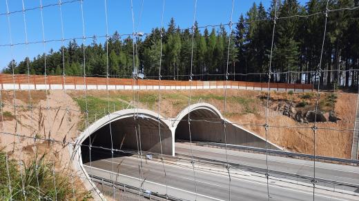 Nový ekodukt přes D1 u Humpolce