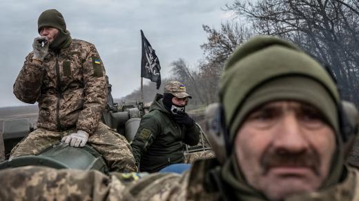 Ukrajinští vojáci poblíž frontové linie u oblasti Cherson