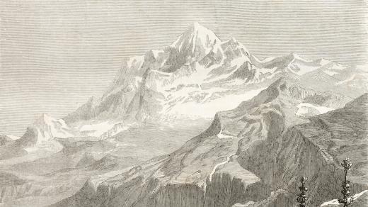 Le Tour du Monde: Výhled na horu Gauri Sankar v Himálaji (1860)