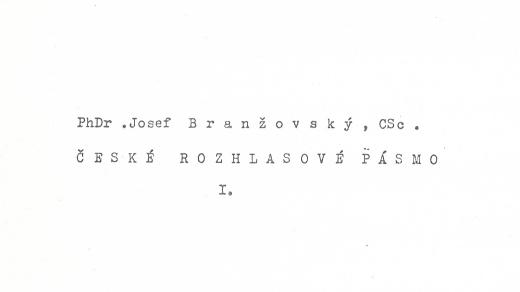 Titulní strana jedné z publikací Josefa Branžovského (1993)