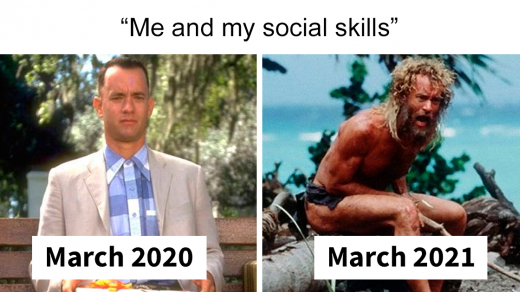 2020 vs. 2021 meme