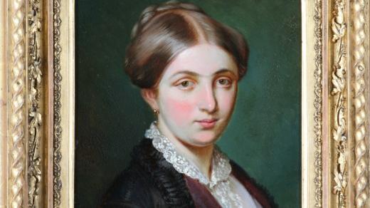 Marie Aloisie Riegrová-Palacká na portrétu od Josefa Mánese