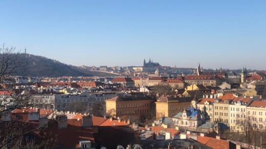 Praha, pohled na Hradčany z Vyšehradu