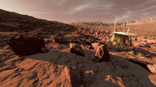 Evropský rover ExoMars, pojmenovaný později Rosalind Franklin, v představě výtvarníka z roku 2010