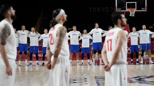 Čeští basketbalisté před zápasem proti Íránu
