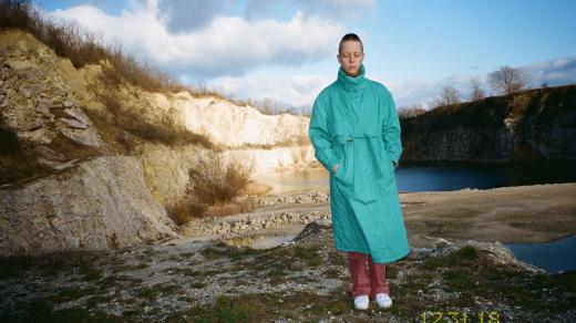 Marie Tomanová: In the coat that my mom sewned for herself in the 80s, inspired by the western fashion magazines that were so hard to get in communist Czechoslovakia