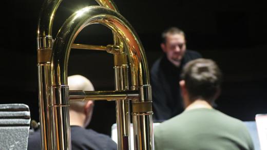 Ze zkoušky Dechového orchestru Kulturního domu Holice