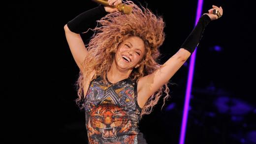 Zpěvačka Shakira při svém vystoupení
