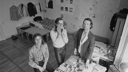 Německá skupina Kraftwerk, zleva Emil Schult, Ralf Hütter a Florian Schneider v roce 1973
