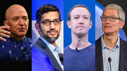 Jeff Bezos, Sundar Pichai, Mark Zuckerberg, Tim Cook