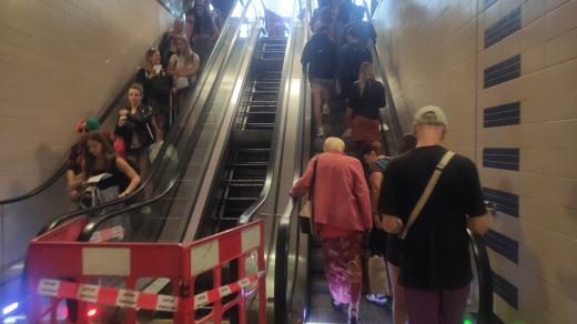 Oprava eskalátorů na hlavní nádraží v Olomouci