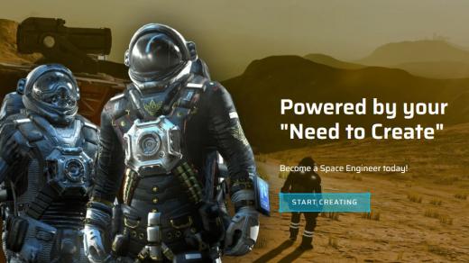 Detail z webu hry Space Engineers (printscreen)