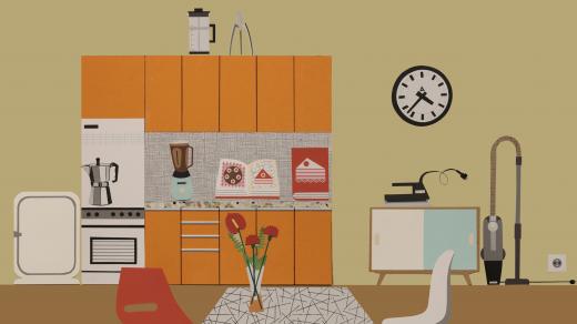 web výstavy Všednost, ilustrace Vendula Chalánková – kuchyň